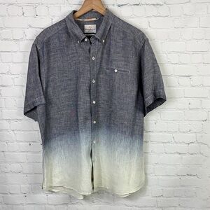 TOMMY BAHAMA Men's Short Sleeve Ombre Button Down Linen Shirt Size XL